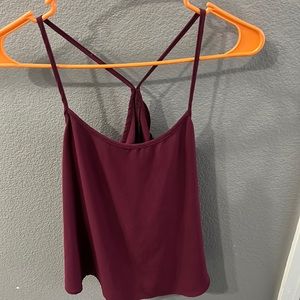 Backless tank top size small. Maroon colored